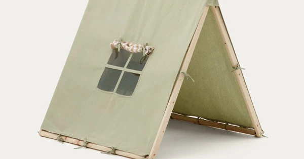 Tente tipi Yanil 100% en coton vert 100 x 90 cm | Kave Home France