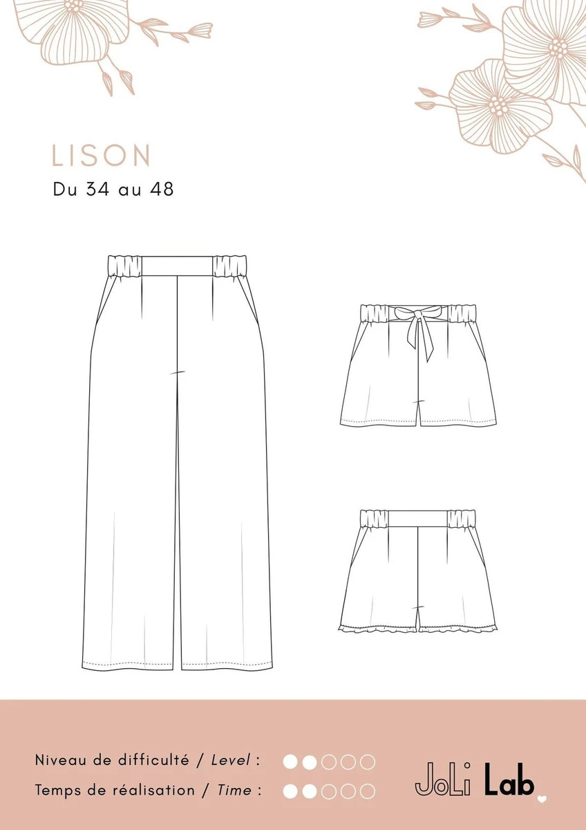 Pantalon Lison - Patron Couture PDF ou Pochette