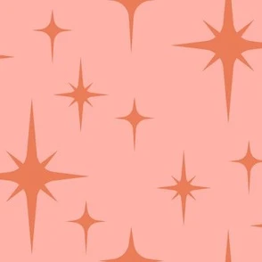 Pink atomic starburst Fabric | Spoonflower