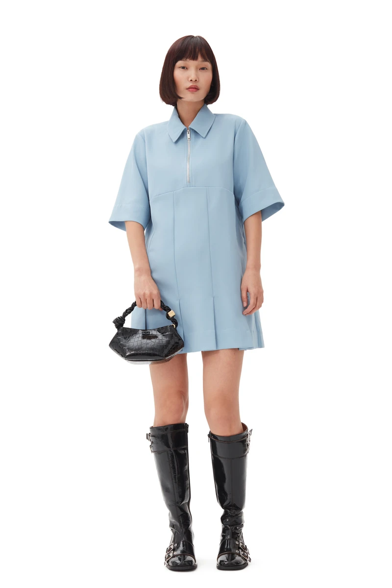 Robe Light Blue Twill Suiting Mini