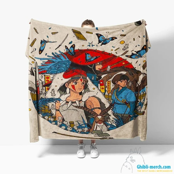 Princess Mononoke Blanket Fleece New Arrivals 2024 | Ghibli Merch Store