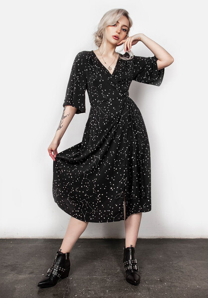Celestial Midi Kimono Dress