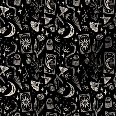 Gothic Witch - Black (Small Scale) Fabric | Spoonflower