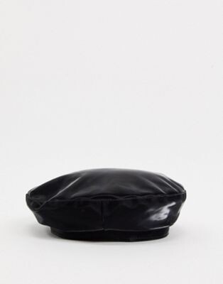 ASOS DESIGN - Béret en vinyle - Noir | ASOS