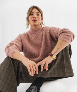 Pull oversize en grosse maille femme