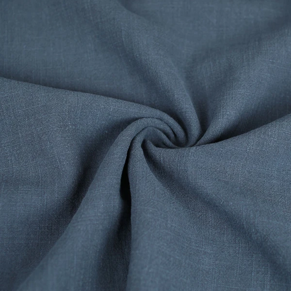 Tissu Celona lin et coton texturé - bleu ardoise | Tissu pour couture d'habits en fibres naturelles