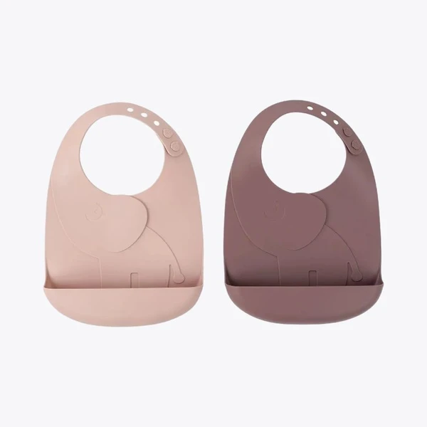 Lot de 2 Bavoirs Peekaboo Elphee - Rose