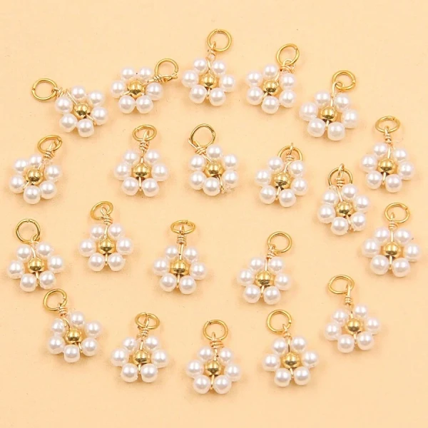 10 pièces/Pack Accessoires de fabrication de bijoux en acier inoxydable 7x9mm mélangés, boule de fleur à l'acide acétique, pendentif de fleur perlé, cadeau de fête de la mode pour la Saint-Valentin | Mode en ligne | SHEIN FRANCE