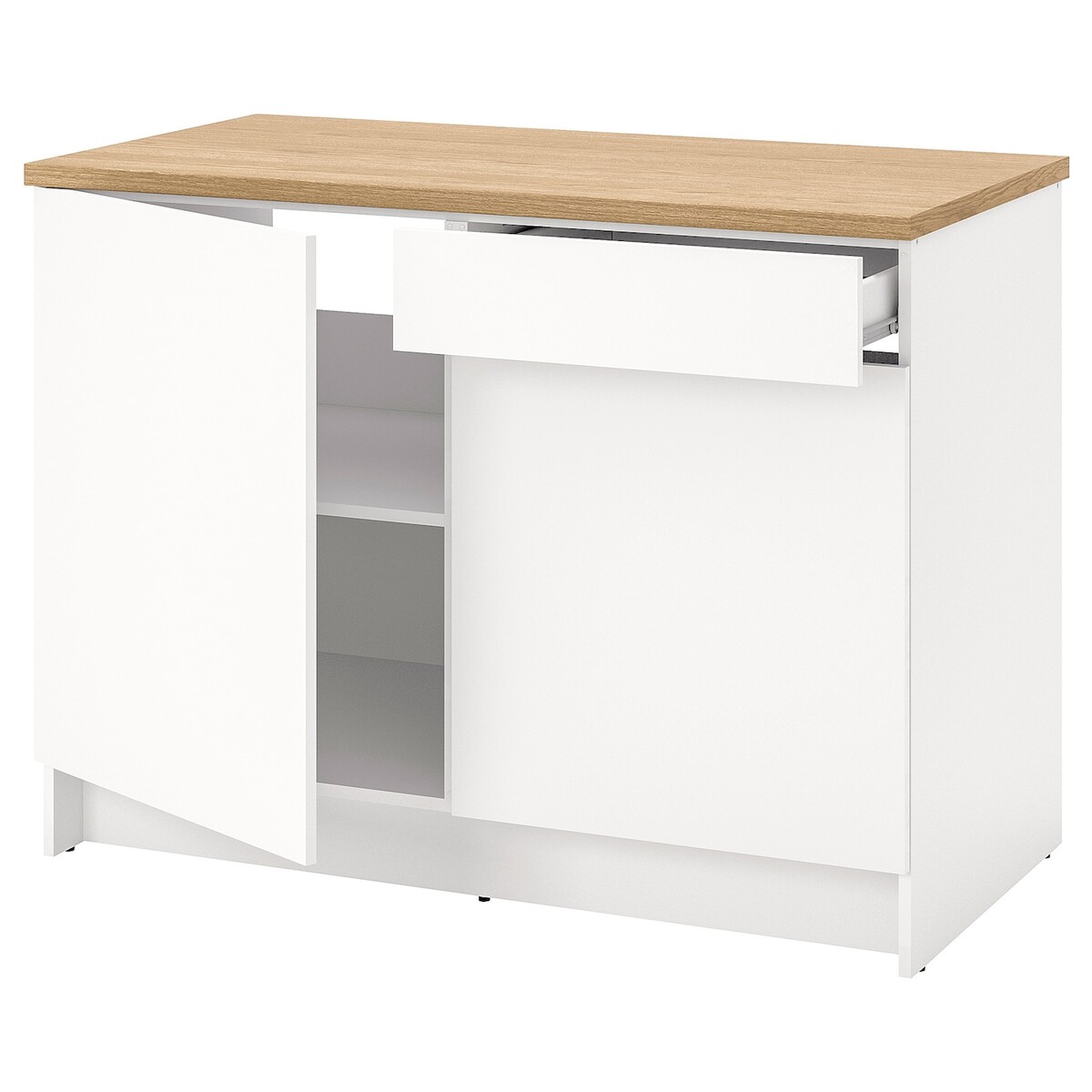 KNOXHULT Élément bas avec portes et tiroir - blanc 120 cm