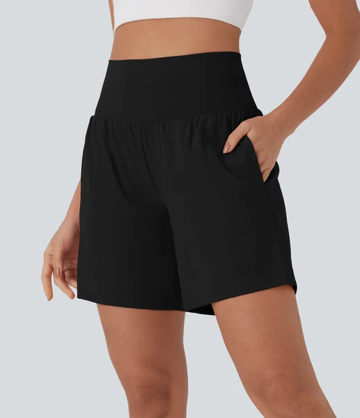 Softlyzero™ Airy Short de yoga 2-en-1 super taille haute avec poches et toucher frais 17,5 cm