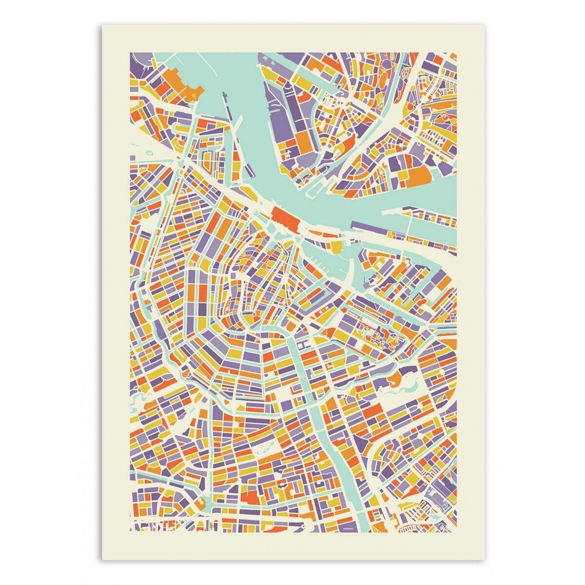 Poster d'art - Amsterdam Rainbow map - Muzungu