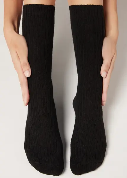 Chaussettes Courtes Côtelées en Laine et Cachemire - Chaussettes basses - Calzedonia