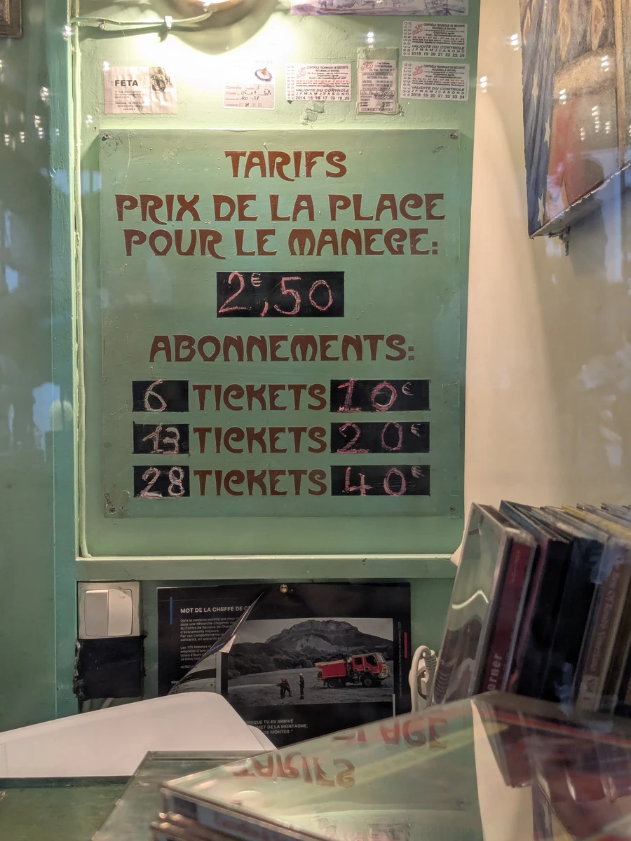 Ticket pour manège place Grenette 