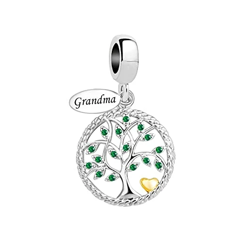 LSxAB Breloque arbre de vie pour maman, grand-mère, épouse, compatible avec les bracelets à breloques Pandora, Cuivre, Pas de gemme