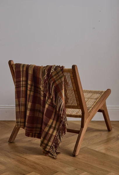 Plaid à carreaux, 130x170cm, 100% laine