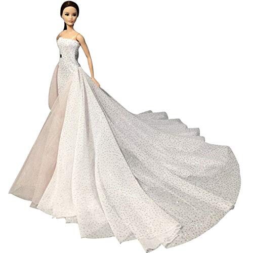 LANBOWO Robes de poupée pour poupée Barbie, Blanc, 29,8 cm, Robe de fête de Mariage exquise, Robe de fête pour poupée