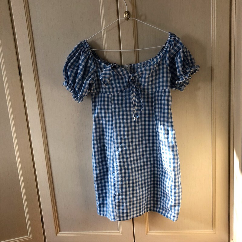 gingham milkmaid dress TAILLE M