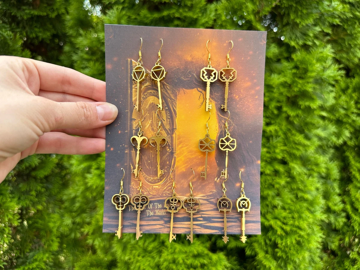 The Magicians 7 Golden Keys Earring Set