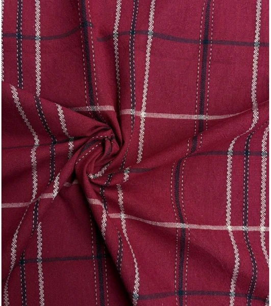 Tissu - Carreaux Heritage bordeaux