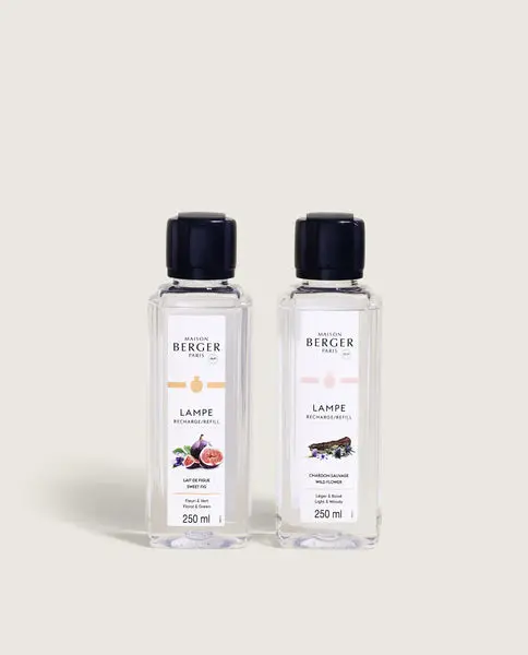 Coffret 2 recharges lampe Berger Lait de Figue & Chardon Sauvage 250ml
