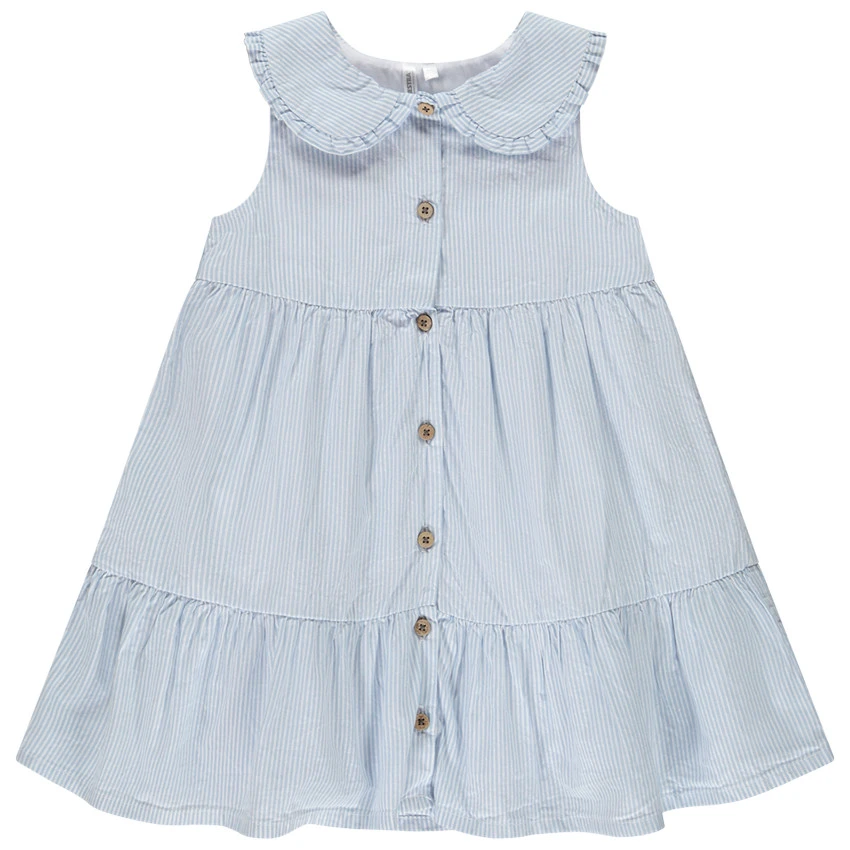 Robe sans manches à rayures et col claudine pour bébé fille | Orchestra
