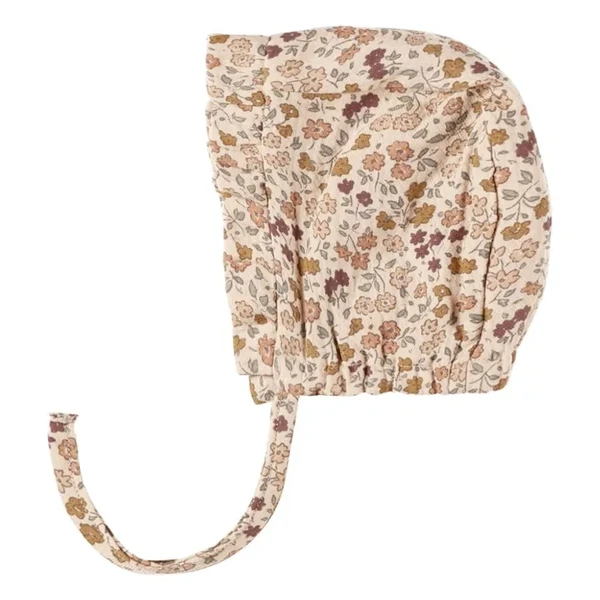 Béguin à Fleurs Gaze de Coton | Beige rosé