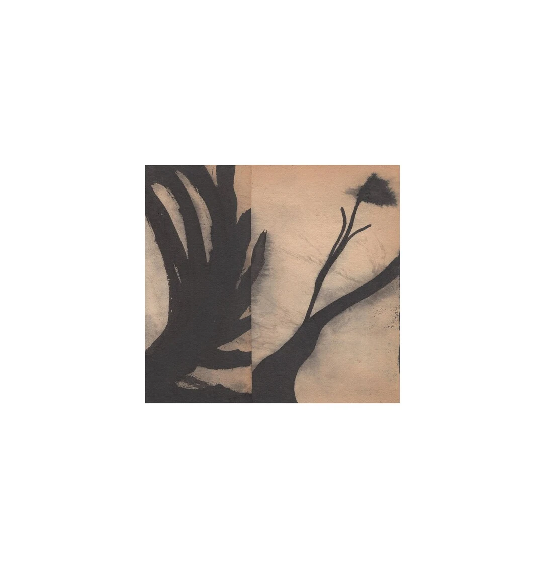 abstract floral painting, moody botanical art, small abstract art, original ink painting, abstract nature art, minimalist contemporary art