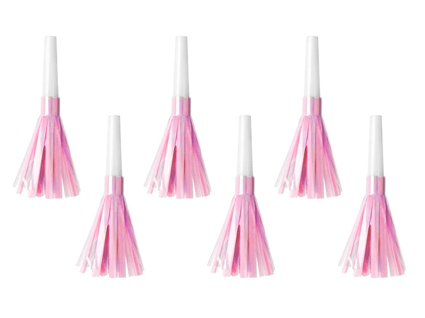 6 trompettes licorne roses scintillantes