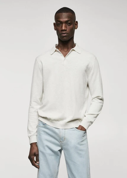 Polo maille coton manches longues -  Homme | Mango Man France