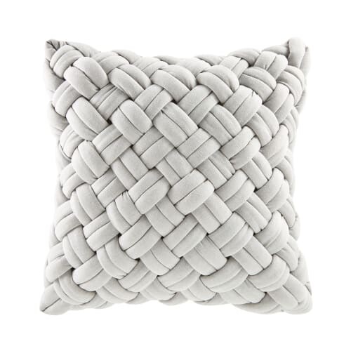 Coussin tressé gris 45x45 SHIRO | Maisons du Monde