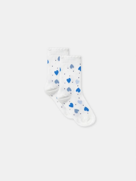 Chaussettes blanches avec cœur Bébé Fille