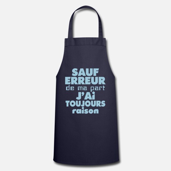 Sauf erreur jai toujours raison (1c) Tablier de cuisine - blanc