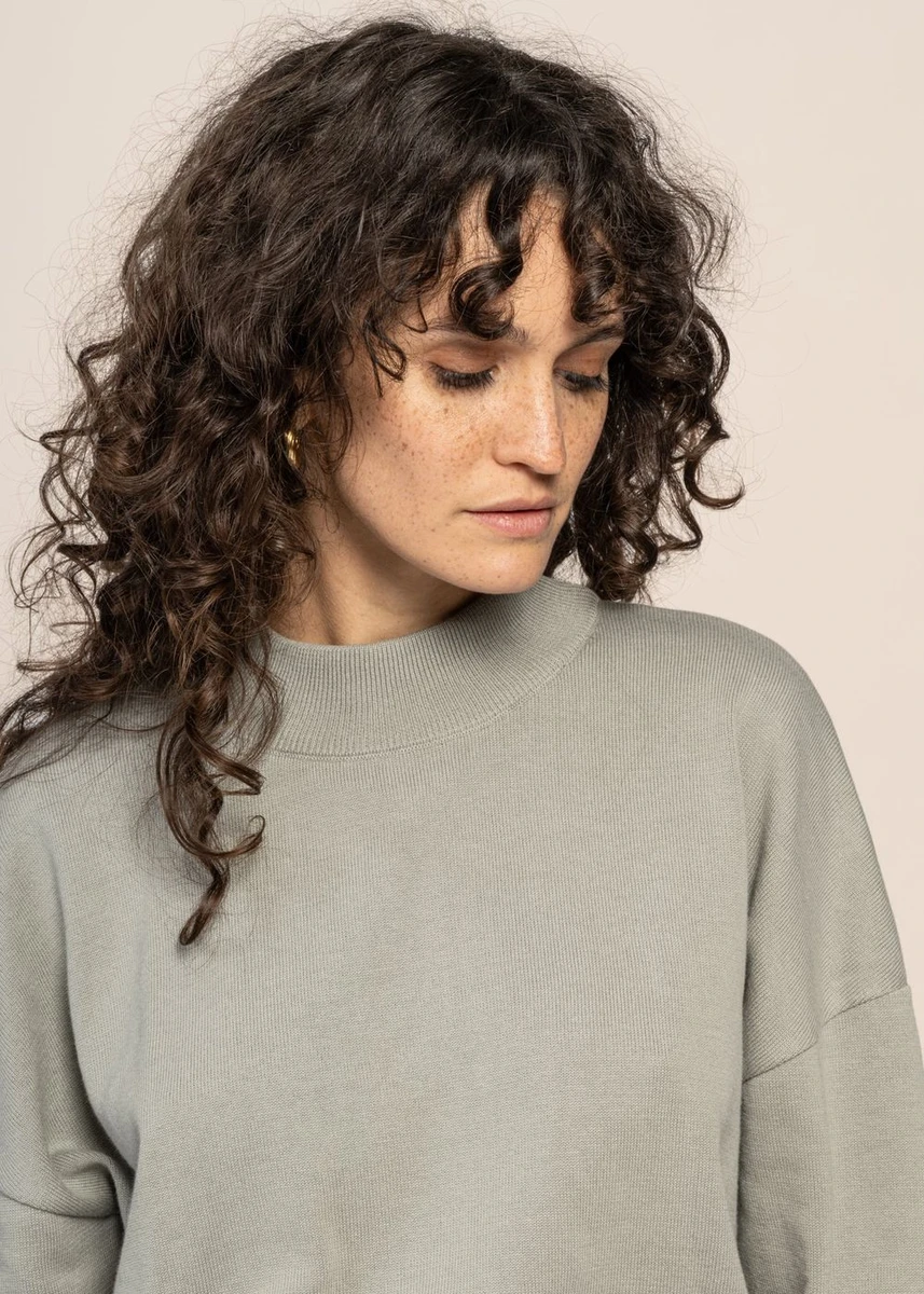 Pull oversize en coton bio | vert "yin muted sea spray" Jan'n June