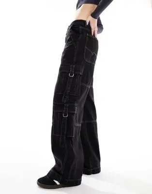 Pimkie - Jean cargo large - Noir délavé | ASOS