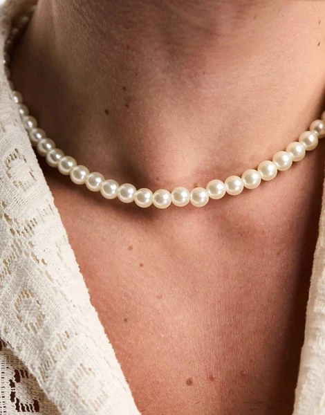 Jack & Jones - Collier à perles fantaisie-Blanc