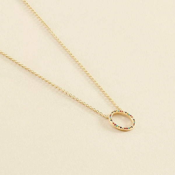 Collier ras du cou RAINBOW - Multicolore / Doré