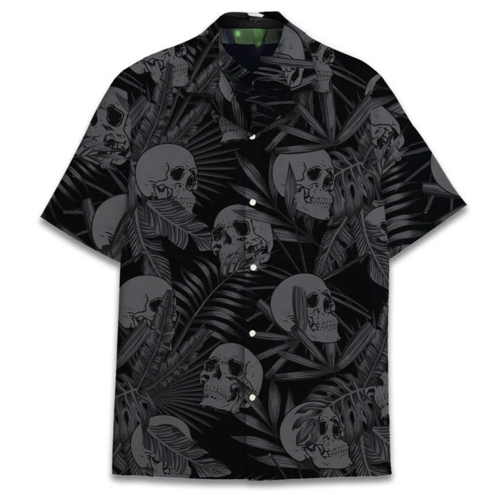 Tropical Skull Hawaiian Shirt – Gothic Floral Skeleton Beach Shirt for Men & Women