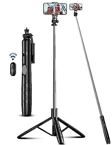 180CM Perche à Selfie, Trépied Smartphone, Extensible Selfie Stick Trépied de Téléphone avec Télécommandeet Support pour Téléphone Portable Compatible avec iPhone/Samsung/GoPro/Camera