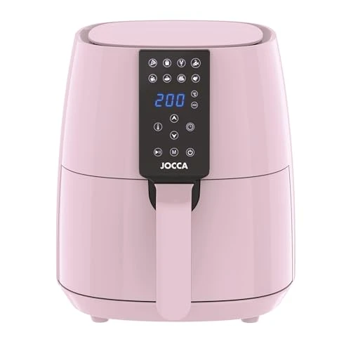 JOCCA - Friteuse à air chaud 3,8L| Friteuse sans huile Sweet Line | Friteuse à air 3,8 litres | Minuterie| Température réglable | Cuisine saine | 1450W| Écran tactile LED | Économie d'énergie | Rose
