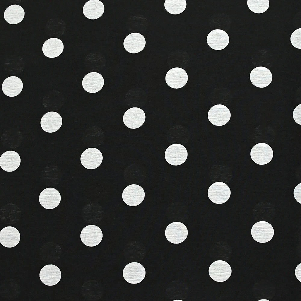 Viscose imprimée légère pois blanc 23 mm fond noir