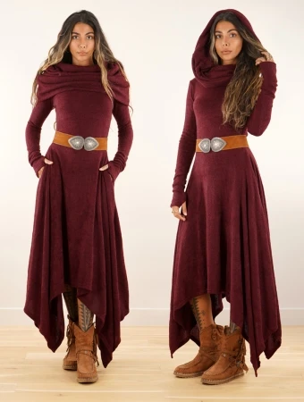 Robe pull longue Bordeaux