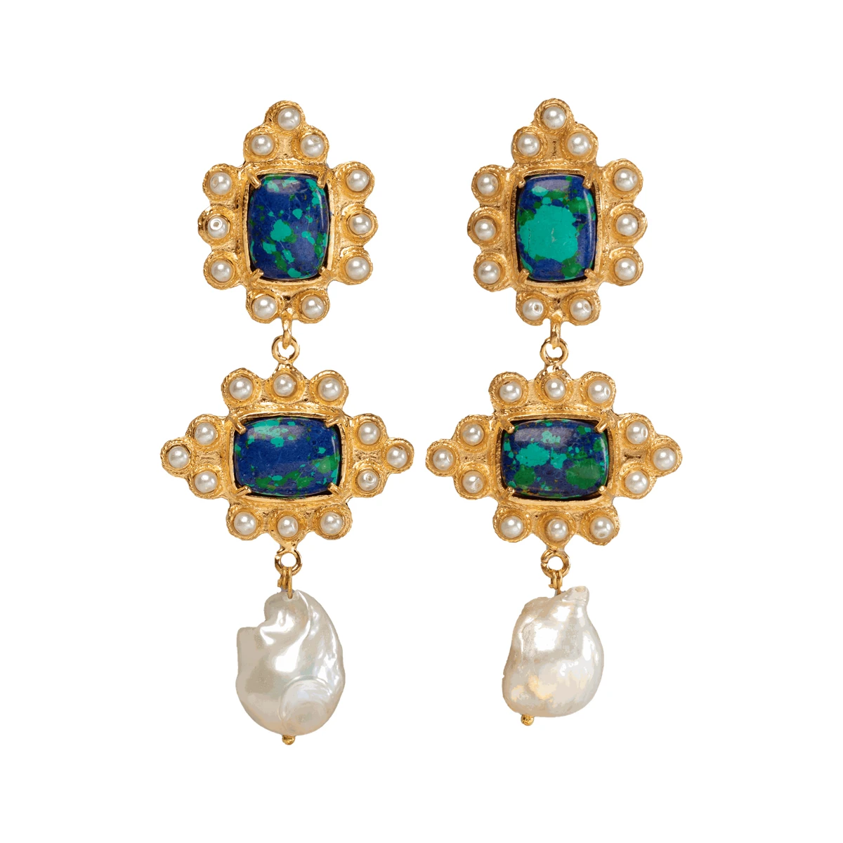 Graciela Earrings Green & Blue