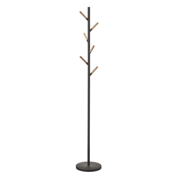 Porte-manteau en acier et bois noir