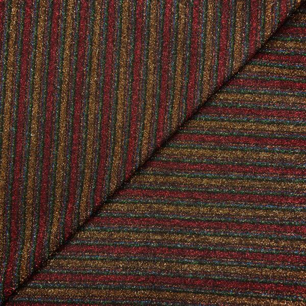 Maille lurex Papillote rouge et or