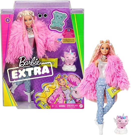 Barbie Extra poupée articulée blonde au look tendance et oversize, avec figurine animale et accessoires inclus, jouet pour enfant, GRN28: Amazon.fr: Jeux et Jouets