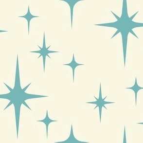 Atomic starburst blue Fabric | Spoonflower