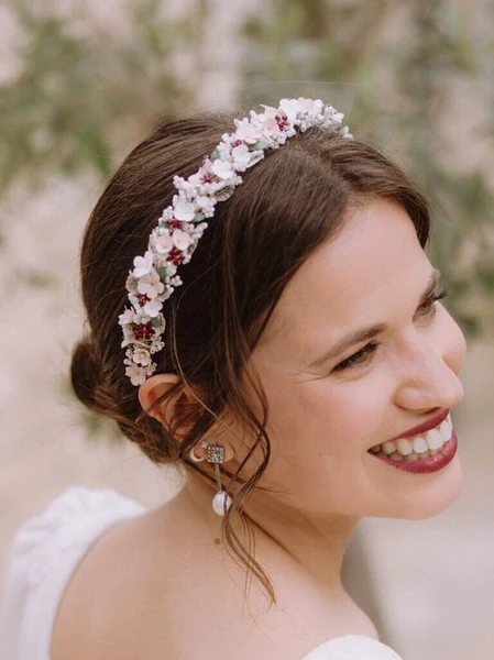 Diadema de porcelana para novia - Colección 2025