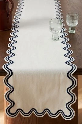 Chemin de table en coton brodé Madeline