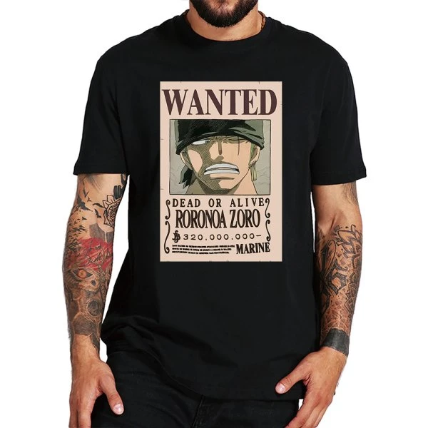 One Piece Roronoa Zoro Wanted Poster Authentic Anime T-Shirt - One Piece Universe - The Best Store for One Piece Merchandise
