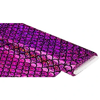 Tissu jersey lamé 'écailles', rose